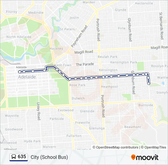 635 Bus Line Map