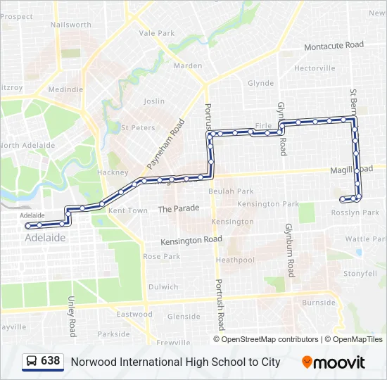 638 Bus Line Map