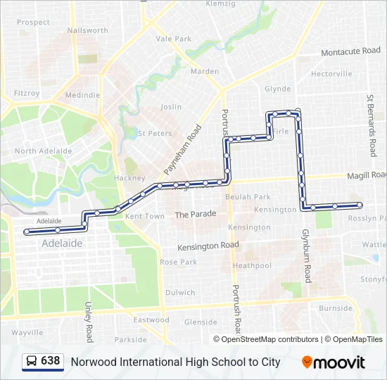 638 Bus Line Map