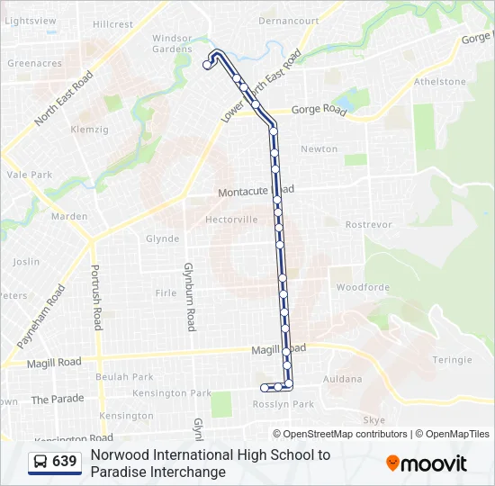639 Bus Line Map