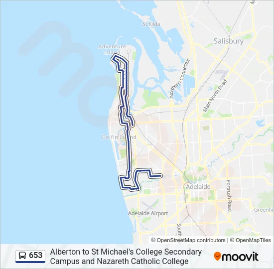 653 Bus Line Map