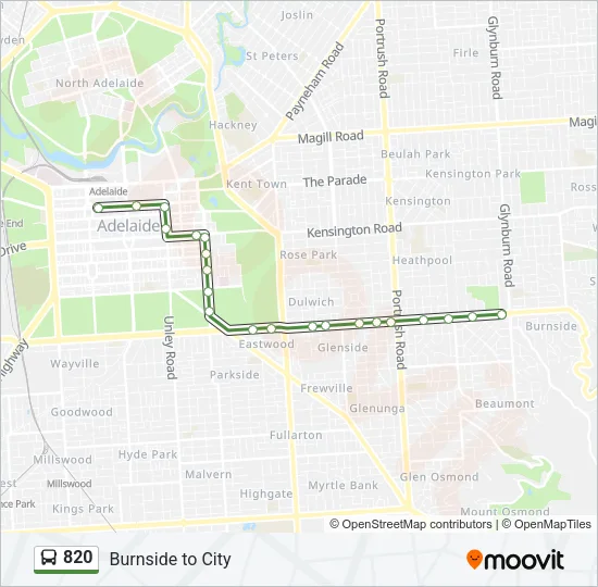 820 Bus Line Map