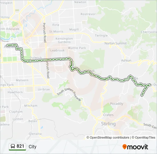 821 Bus Line Map