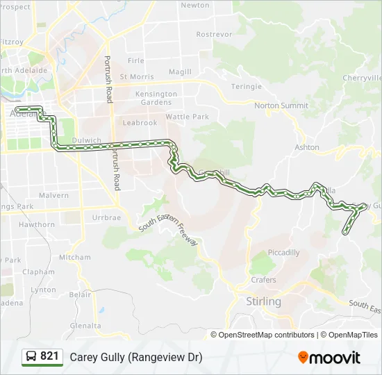 821 Bus Line Map