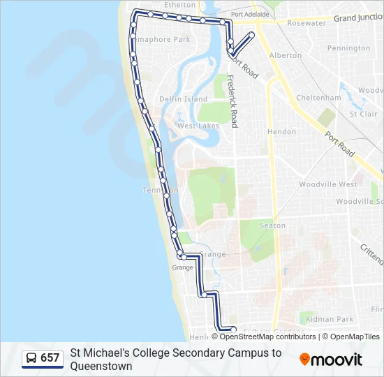 657 Bus Line Map
