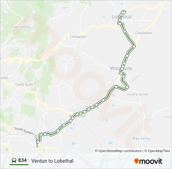 834 Bus Line Map