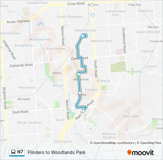 N7 Bus Line Map