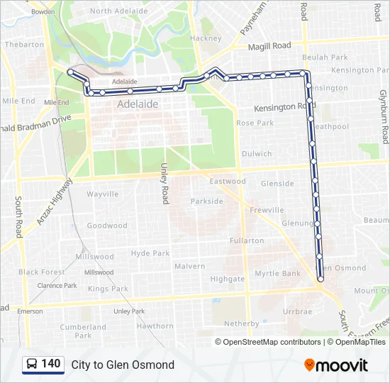 140 Bus Line Map