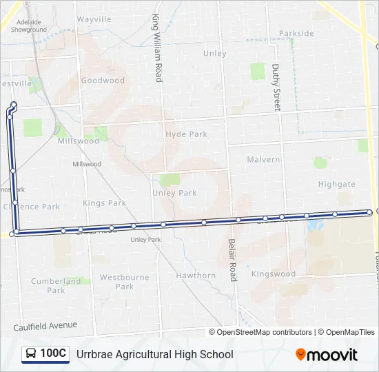 100C Bus Line Map