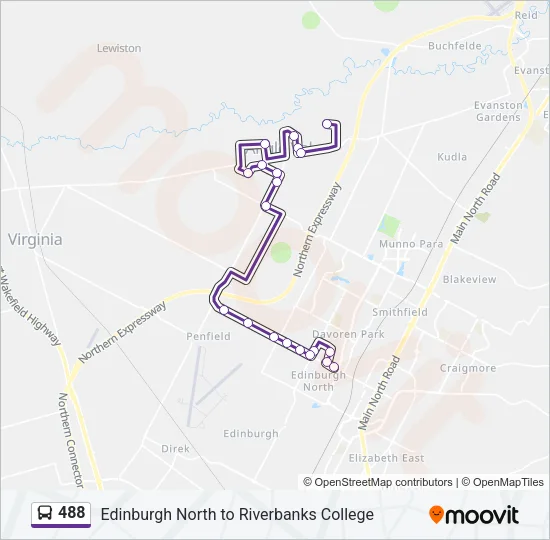 488 Bus Line Map