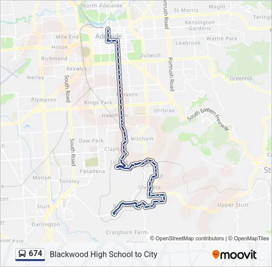 674 Bus Line Map