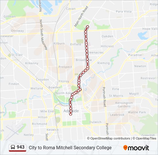 943 Bus Line Map