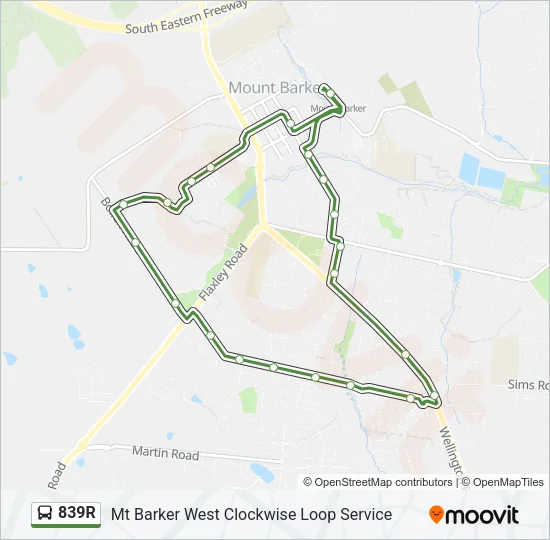 839R Bus Line Map