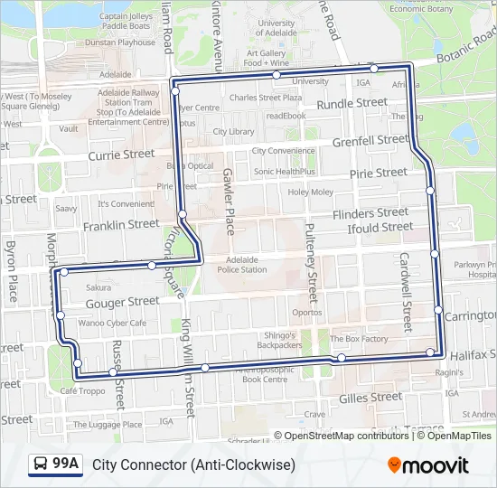 99A Bus Line Map