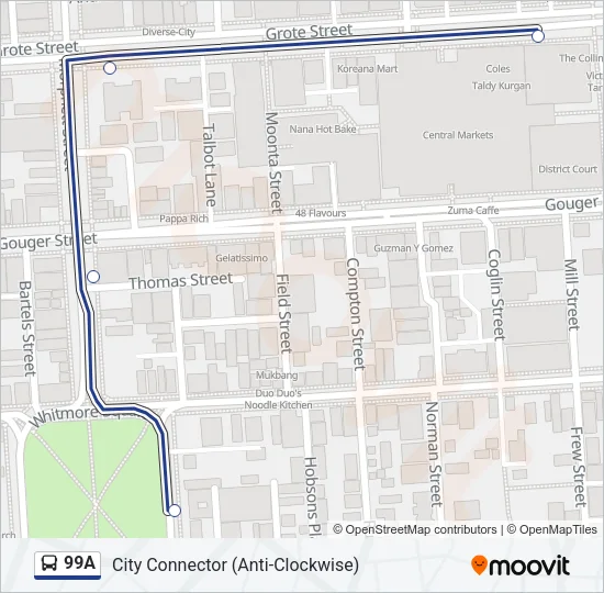99A Bus Line Map