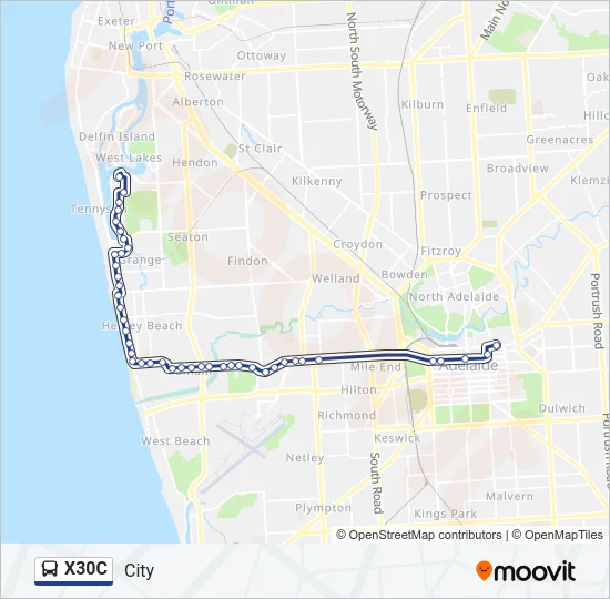 X30C Bus Line Map