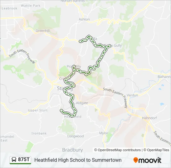 875T Bus Line Map