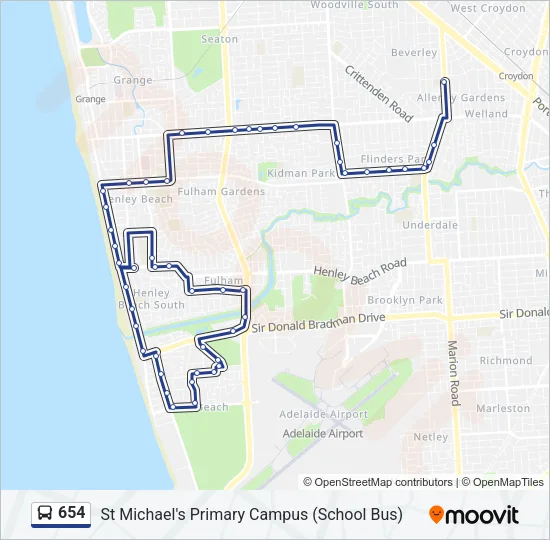 Mapa de 654 de autobús