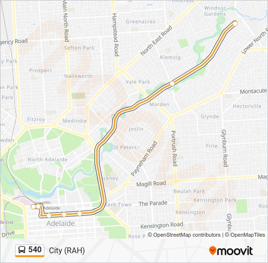 540 Bus Line Map