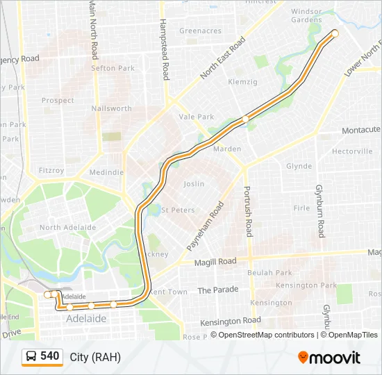 540 Bus Line Map