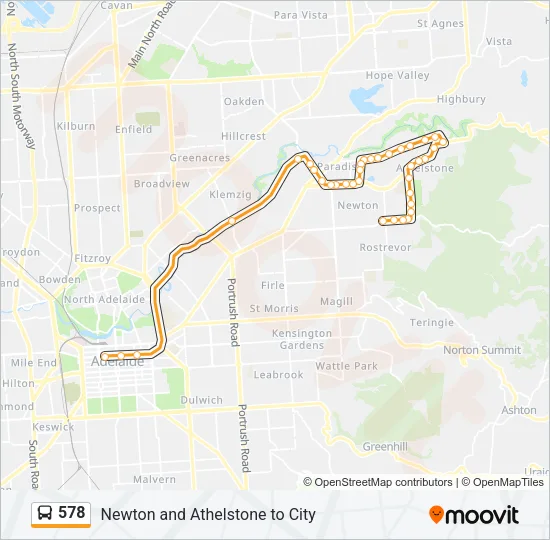 578 Bus Line Map