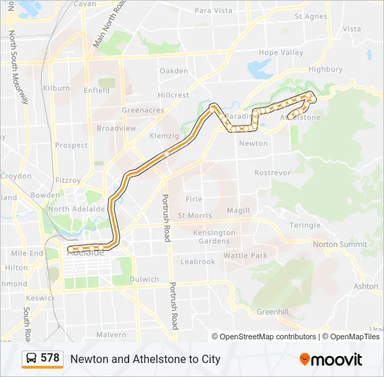 578 Bus Line Map