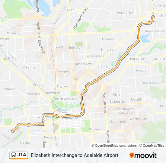 J1A Bus Line Map