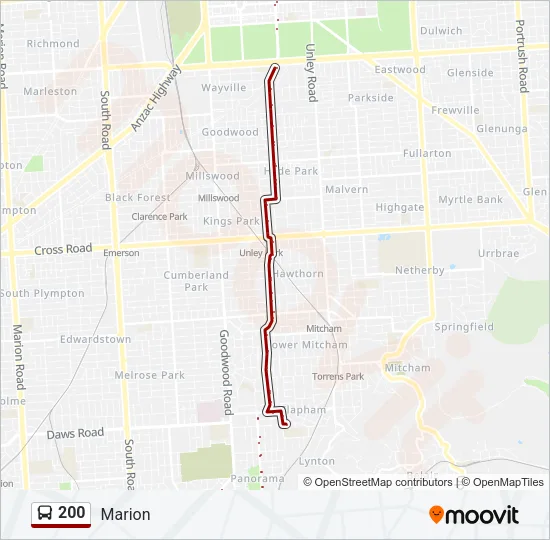 200 Bus Line Map