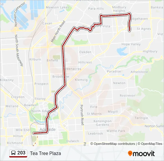 203 Bus Line Map