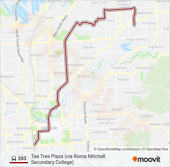 203 Bus Line Map