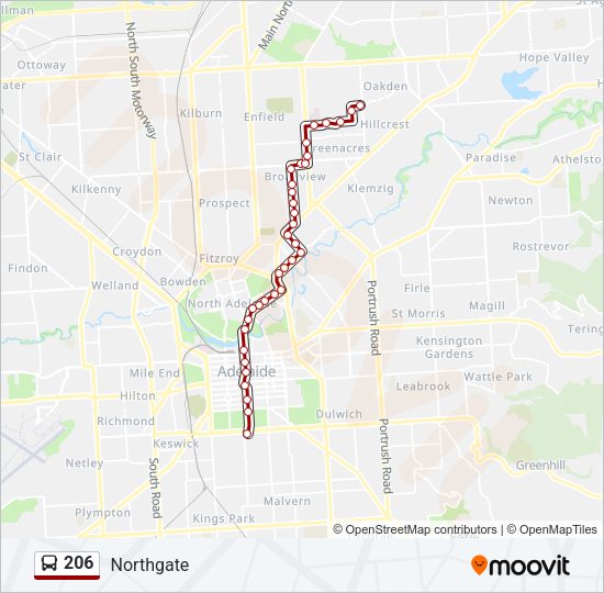 206 bus Line Map