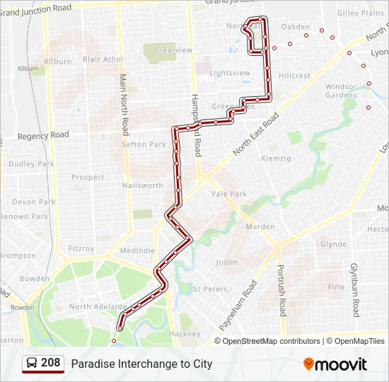 208 Bus Line Map