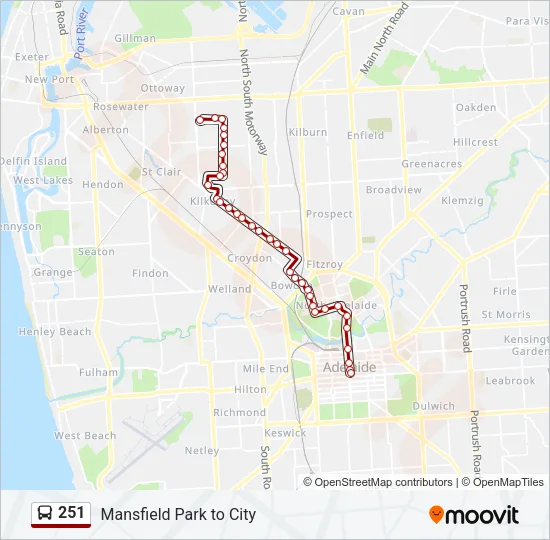 251 Bus Line Map