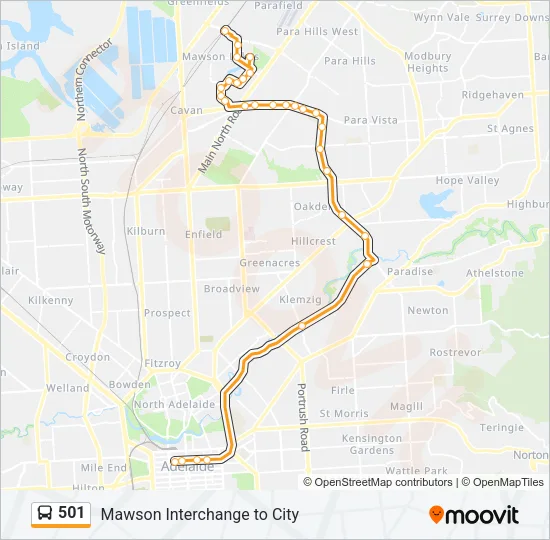 501 Bus Line Map