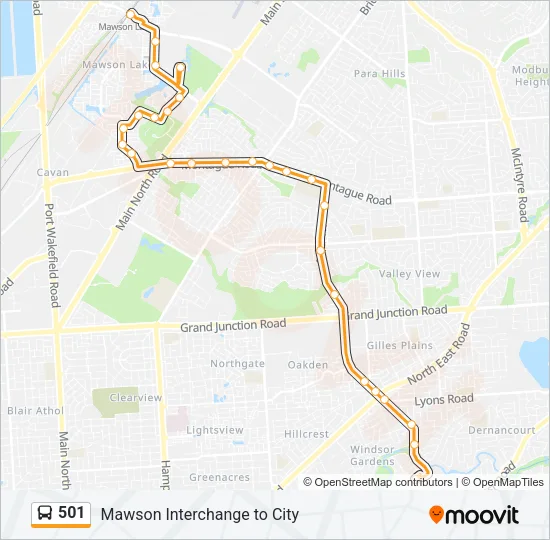 501 Bus Line Map
