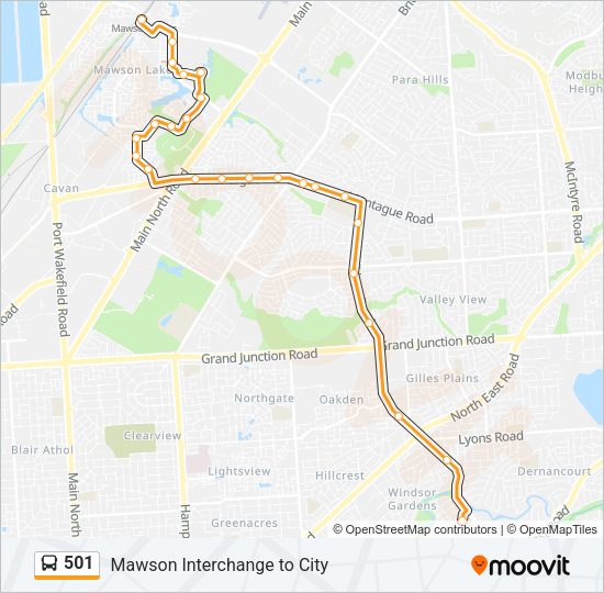 501 Bus Line Map