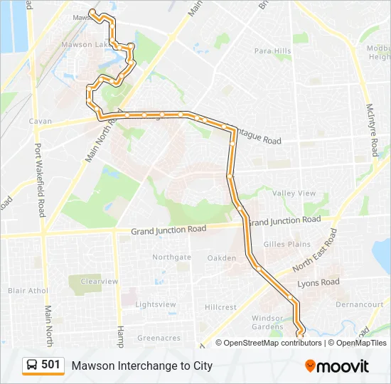 501 Bus Line Map