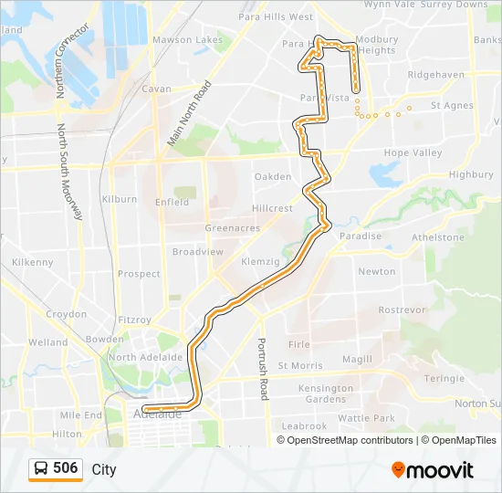 506 Bus Line Map