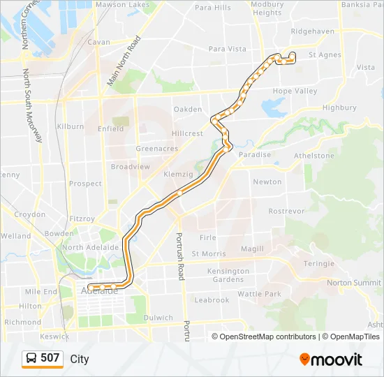 507 Bus Line Map