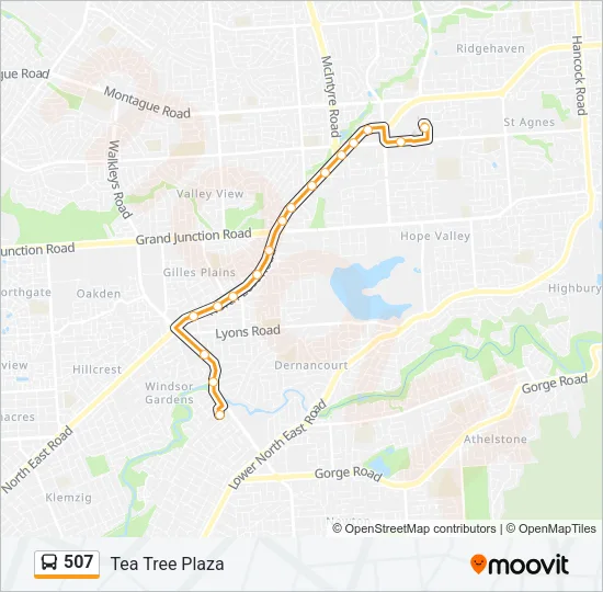 507 Bus Line Map