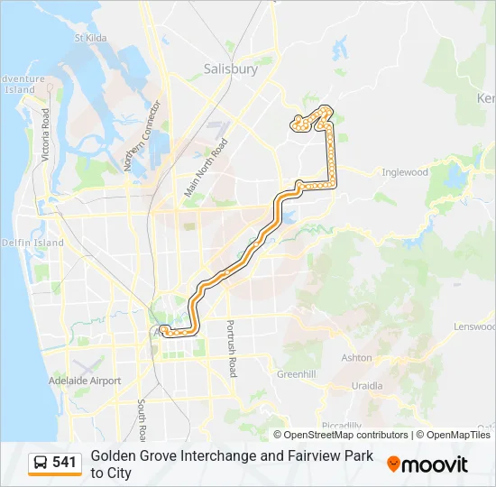 541 Bus Line Map