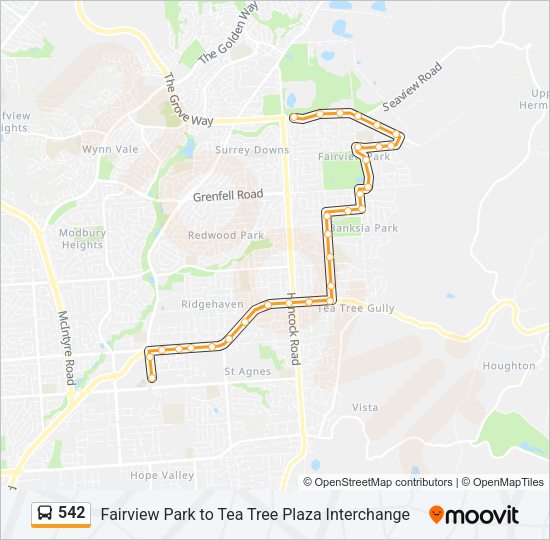 542 Bus Line Map