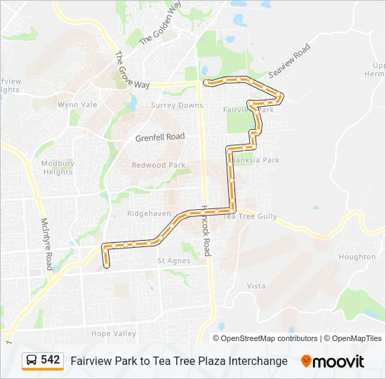 542 Bus Line Map