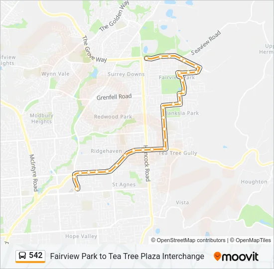 542 Bus Line Map