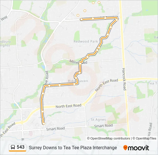 543 Bus Line Map