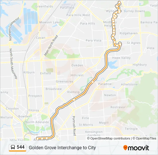 544 Bus Line Map