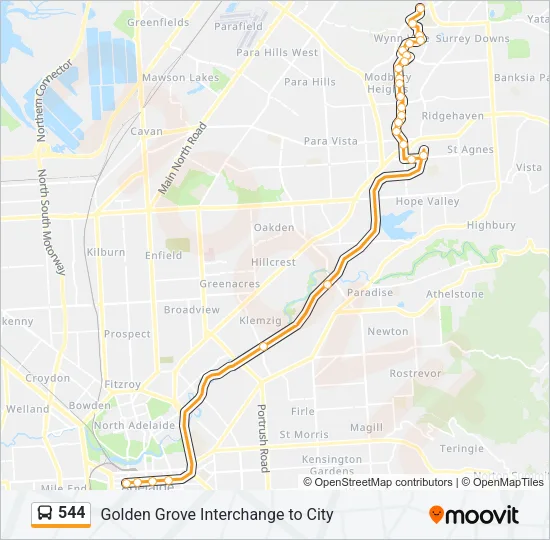 544 Bus Line Map