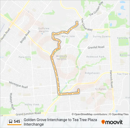 545 Bus Line Map