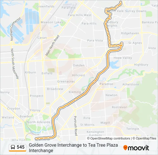545 Bus Line Map