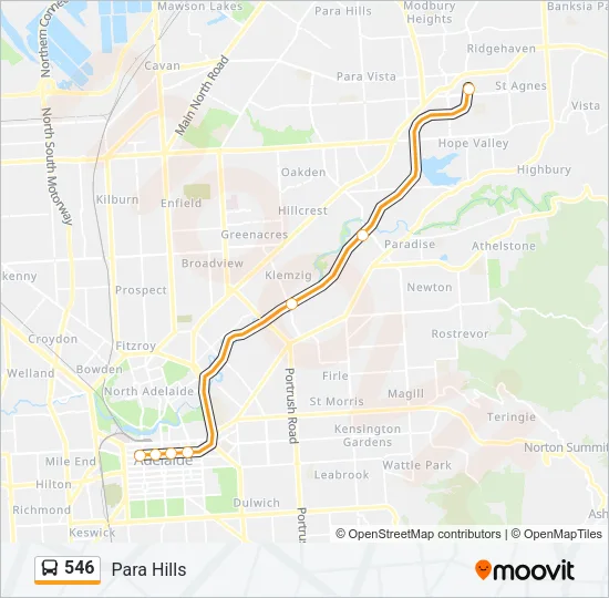 546 Bus Line Map